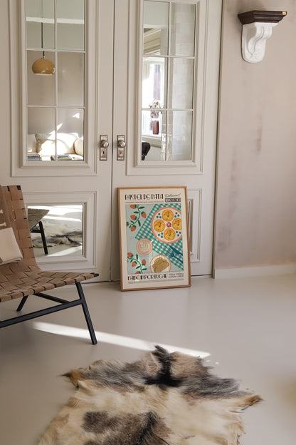 Portuguese Pastel De Nata Poster, Kitchen Poster, Kitchen Print, Food Poster, Modern Kitchen Decor, Retro Poster, Pop Art, Kitchen Art