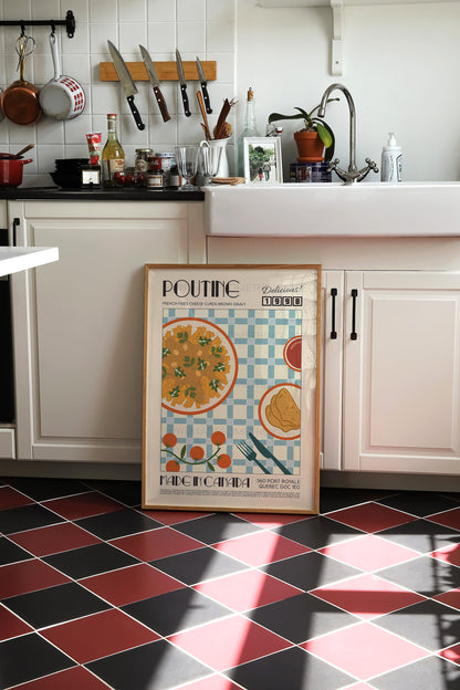 Poutine Poster, Food Art, Kitchen Art, Kitchen Wall Art, Trendy Wall Art, Exhibition Poster, Housewarming, Canada Print
