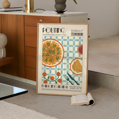 Poutine Poster, Food Art, Kitchen Art, Kitchen Wall Art, Trendy Wall Art, Exhibition Poster, Housewarming, Canada Print