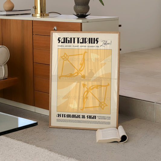 Sagittarius Poster, Horoscope Print, Horoscope Art, Zodiac Poster, Astrological Wall Art, Horoscope Gift