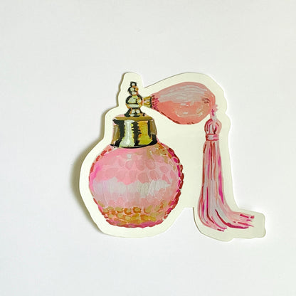 Vintage Perfume Bottle | 4" Vinyl Sticker Decal | Waterproof  Weatherproof | Bougie Pink Girly