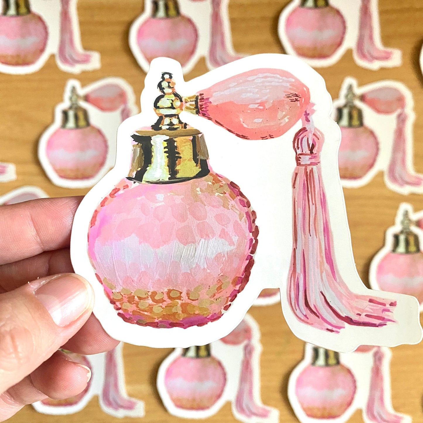 Vintage Perfume Bottle | 4" Vinyl Sticker Decal | Waterproof  Weatherproof | Bougie Pink Girly