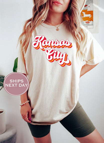 Retro Kansas City Football Shirt, Vintage Kansas City Football Shirt, Kansas City Football Women Shirt, Trendy Kansas City Football Shirt
