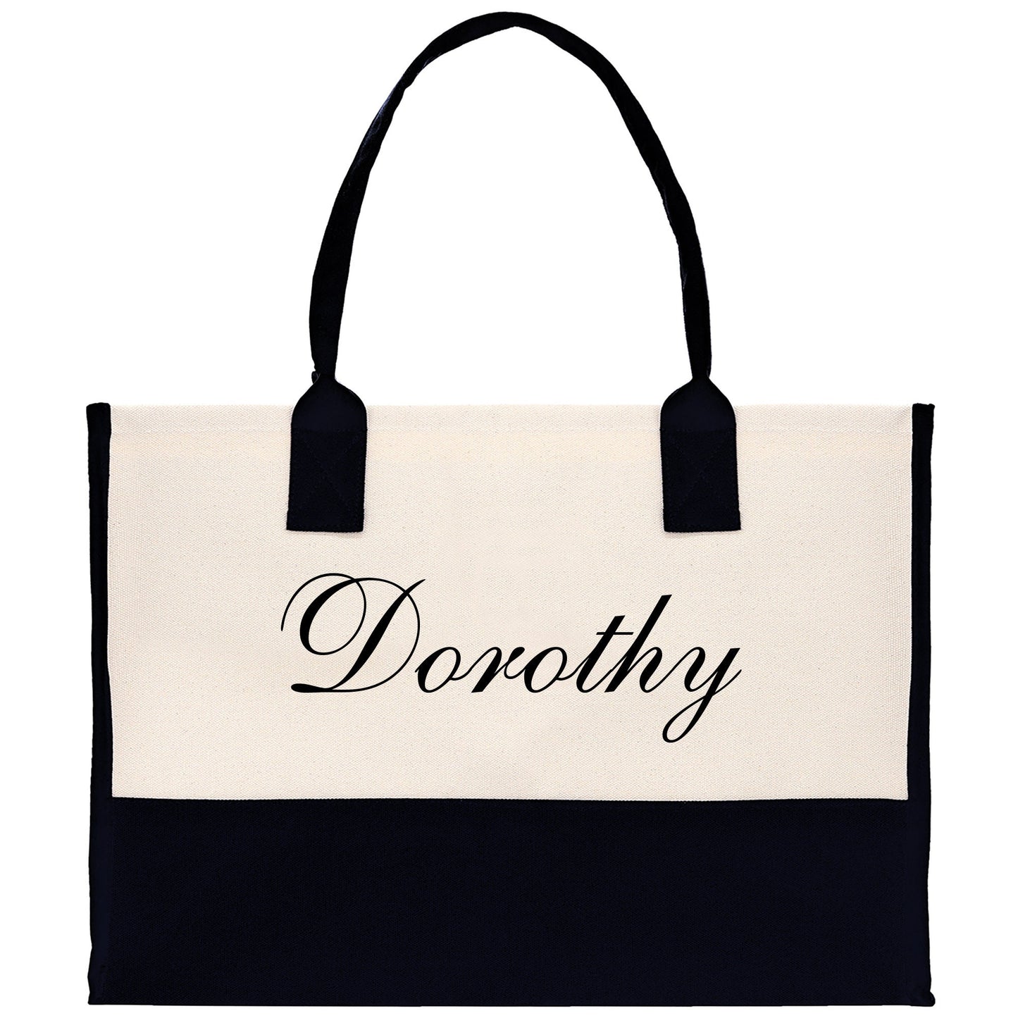 Monogram and Personalized Name Cotton Canvas Tote Bag Initial Tote Bag Letter Tote Bag Birthday Gift Bag Beach Bag Custom Monogrammed Bag