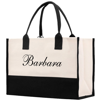 Monogram and Personalized Name Cotton Canvas Tote Bag Initial Tote Bag Letter Tote Bag Birthday Gift Bag Beach Bag Custom Monogrammed Bag