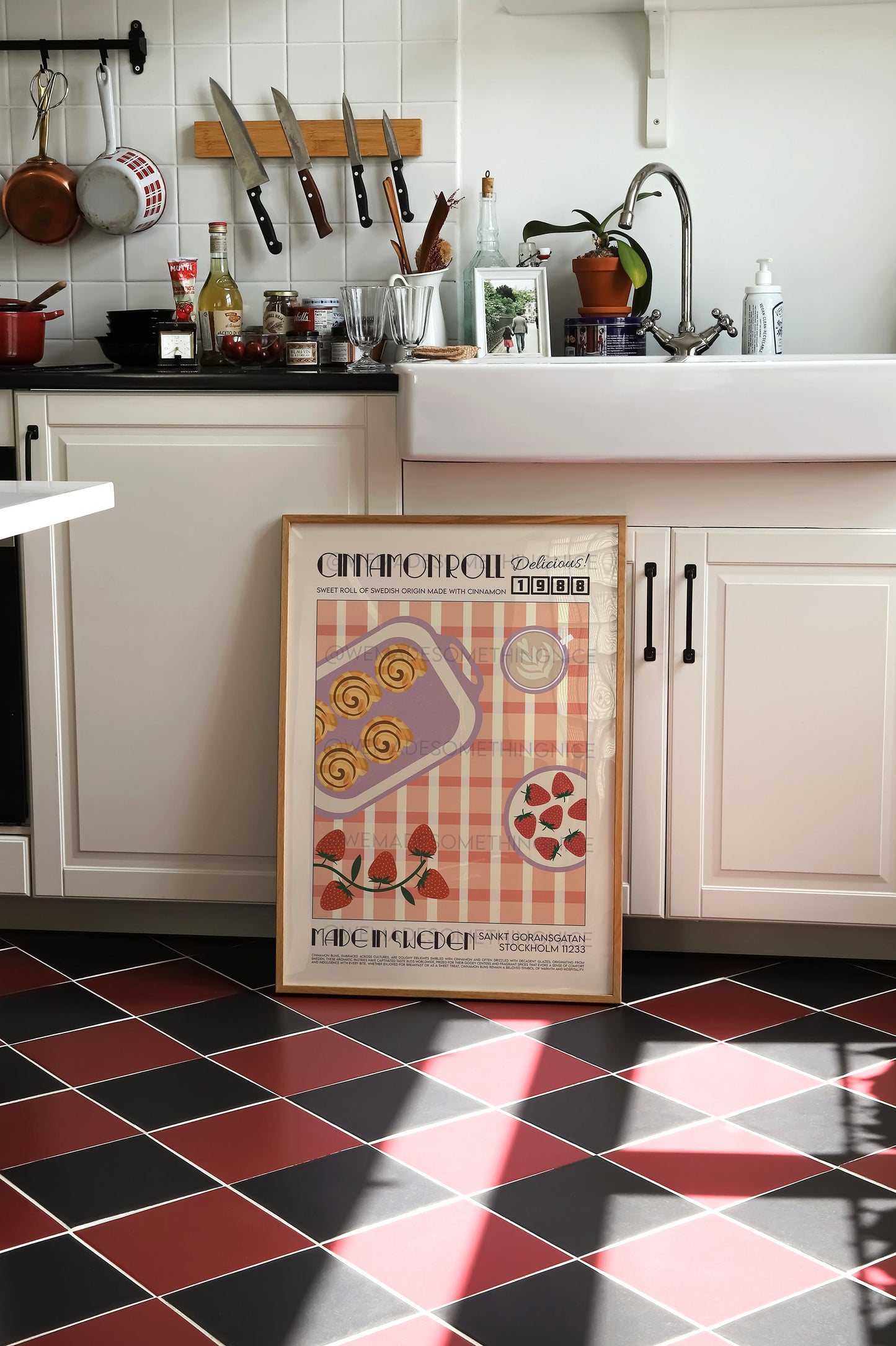 Cinnamon Roll Poster, Kitchen Poster, Kitchen Print, Food Poster, Modern Kitchen Decor, Retro Poster, Kitchen Art, Exhibition Poster