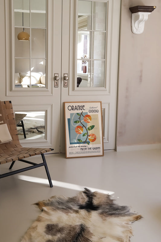 Orange Poster, Kitchen Art, Kitchen Wall Art, Food Poster, Food Print, Food Art, Cottage Core, Retro Wall Art