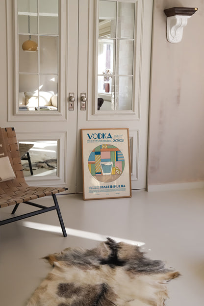 Vodka Print, Bar Cart Print, Cocktail Poster, Cocktail Print, Retro Wall Art, Drinks Poster, French Retro, Kitchen Decor, Mid Century Modern