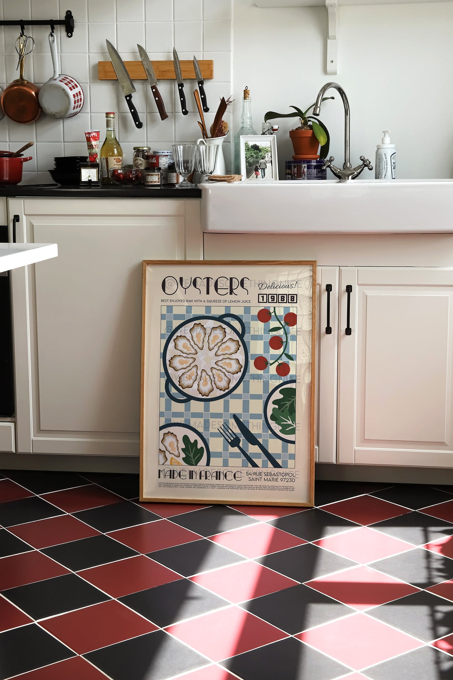 Oysters Poster, Kitchen Poster, Kitchen Print, Food Print, Modern Kitchen Decor, Retro Poster, Pop Art, Kitchen Art, Exhibition Poster