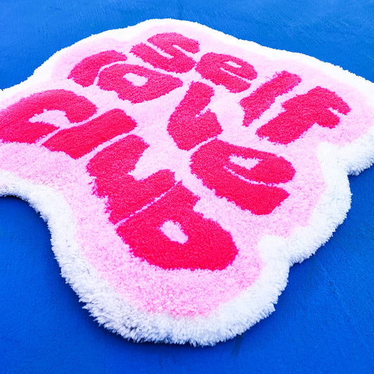 Self Love Club Rug,Abstract Rug,Pink Rug,Tufted Rug,Modern Rug,Handmade Rug,Custom Rug,Area Rug,Home Decor,Gifts for Girlfriend,Cool Rugs