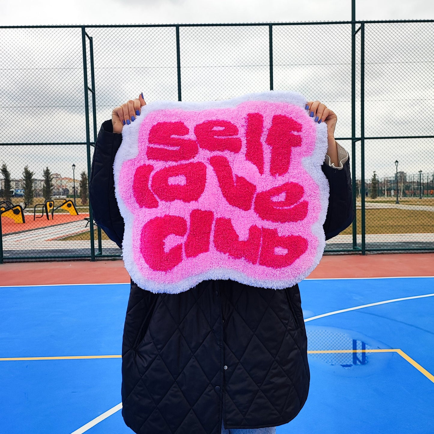 Self Love Club Rug,Abstract Rug,Pink Rug,Tufted Rug,Modern Rug,Handmade Rug,Custom Rug,Area Rug,Home Decor,Gifts for Girlfriend,Cool Rugs