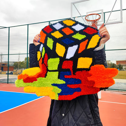 Rubik's Cube Rug,Game Decor,Irregular Rug,Handmade Gift,Colorful Rug,Cool Rugs,Game Rug,Tufted Rug,Handmade Rug,Custom Rug,Area Rug