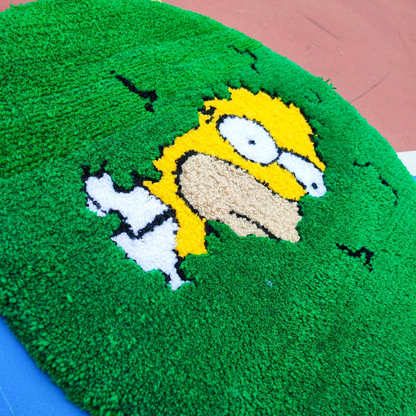 Simpsons Rug,Round Rug,Tufted Rug,Cool Rugs,Green Rug,Gift for Her Unique Rug,Area Rug,Anime Rug,Handmade Rug,Custom Rug,Home Decor