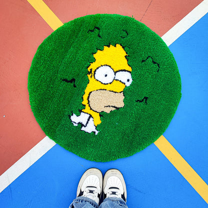 Simpsons Rug,Round Rug,Tufted Rug,Cool Rugs,Green Rug,Gift for Her Unique Rug,Area Rug,Anime Rug,Handmade Rug,Custom Rug,Home Decor
