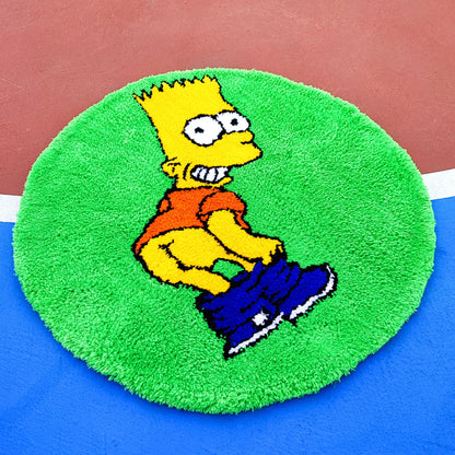 Simpsons Tufted Rug,Cartoon Character Rug,Tufted Rug,Tufting Fluffy,Custom Rug,Bart S.Tufted Rug, Funny Rug,Handmade Rug,Area Rug,Home Decor