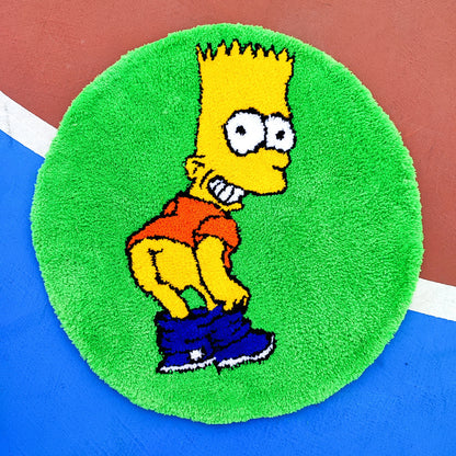 Simpsons Tufted Rug,Cartoon Character Rug,Tufted Rug,Tufting Fluffy,Custom Rug,Bart S.Tufted Rug, Funny Rug,Handmade Rug,Area Rug,Home Decor