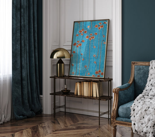 Japanese vintage woodblock print by Watanabe Seitei, Watanabe Seitei Poster, Blue Vintage Woodblock Exhibition Japanese Art, Gift Idea