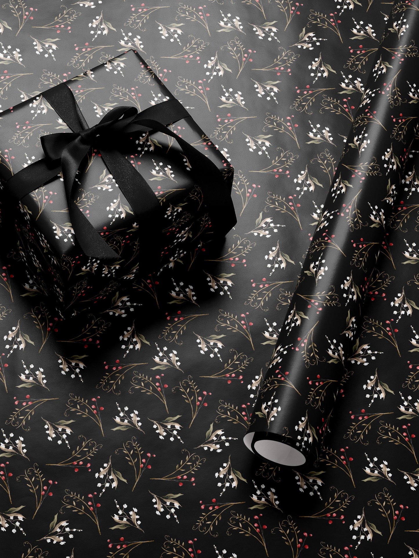 Floral Gift Wrap Botanical Flower Print Wrapping Paper Pattern Botanical Print Gift Wrap Wedding Wrapping Paper Roll Elegant Gift Wrap
