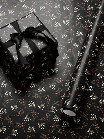 Floral Gift Wrap Botanical Flower Print Wrapping Paper Pattern Botanical Print Gift Wrap Wedding Wrapping Paper Roll Elegant Gift Wrap