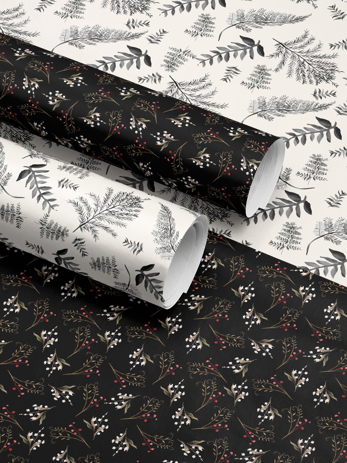 Floral Gift Wrap Botanical Flower Print Wrapping Paper Pattern Botanical Print Gift Wrap Wedding Wrapping Paper Roll Elegant Gift Wrap