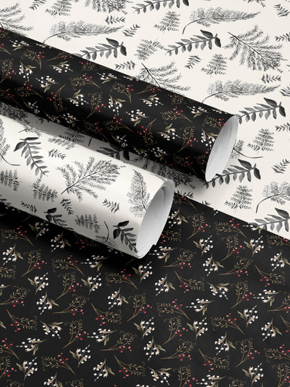 Floral Gift Wrap Botanical Flower Print Wrapping Paper Pattern Botanical Print Gift Wrap Wedding Wrapping Paper Roll Elegant Gift Wrap