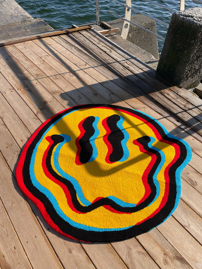 Abstract Smile Rug: Trippy Living Room Decor Carpet