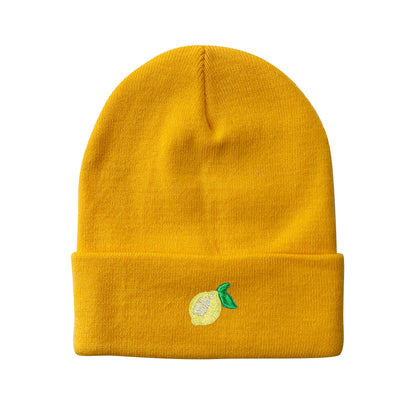 Lemon Embroidered Beanie Winter Beanie