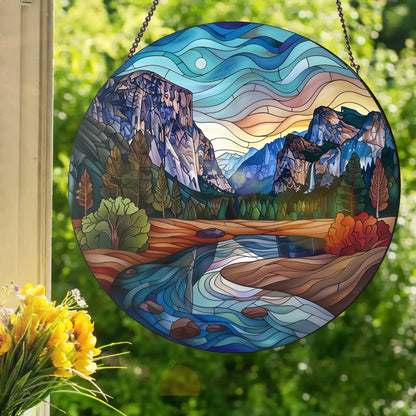 Yosemite National Park: Stained Glass Style Window Hanging
