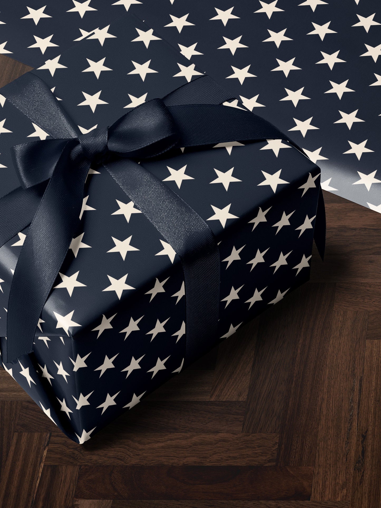 Patriotic Star Gift Wrap Paper 4th of July Decoration Memorial Day Gift Flag Decor Wrapping Paper Roll American Flag Gift for Military