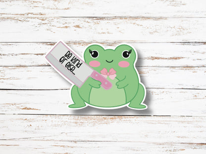 Frog with Knife Sticker- Cute Frog Vinyl Sticker, Kindle waterproof decal, Aesthetic Phone Case Sticker, Laptop Decal, Funny Frog Sticker