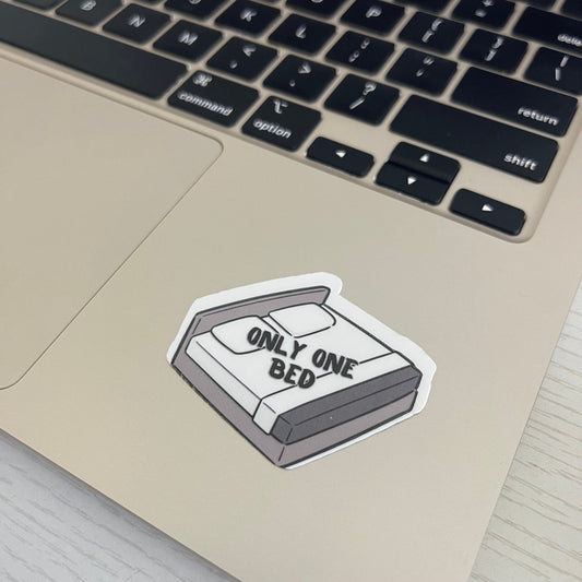 Only one bed romance trope sticker, book stickers, kindle, laptop, romance reader, spicy romance, smut stickers, bookish sticker