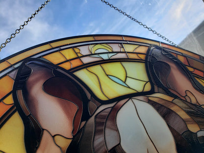 Boston Terrier: Stained Glass Style Window Hanging