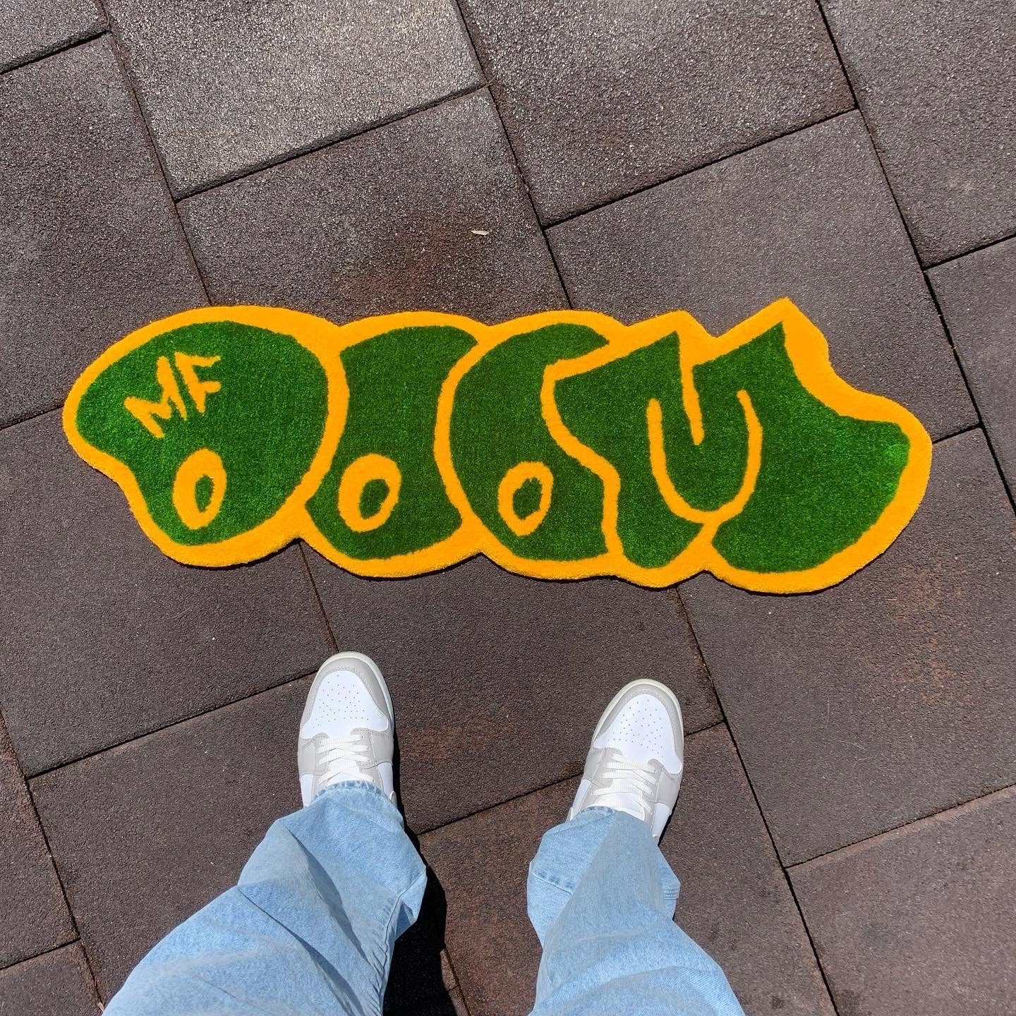 MF Logo Design Tufted Rug / Custom Rug, Fluffy & Soft, Handmade Rug, Housewarming Gifts, Handmade Gift