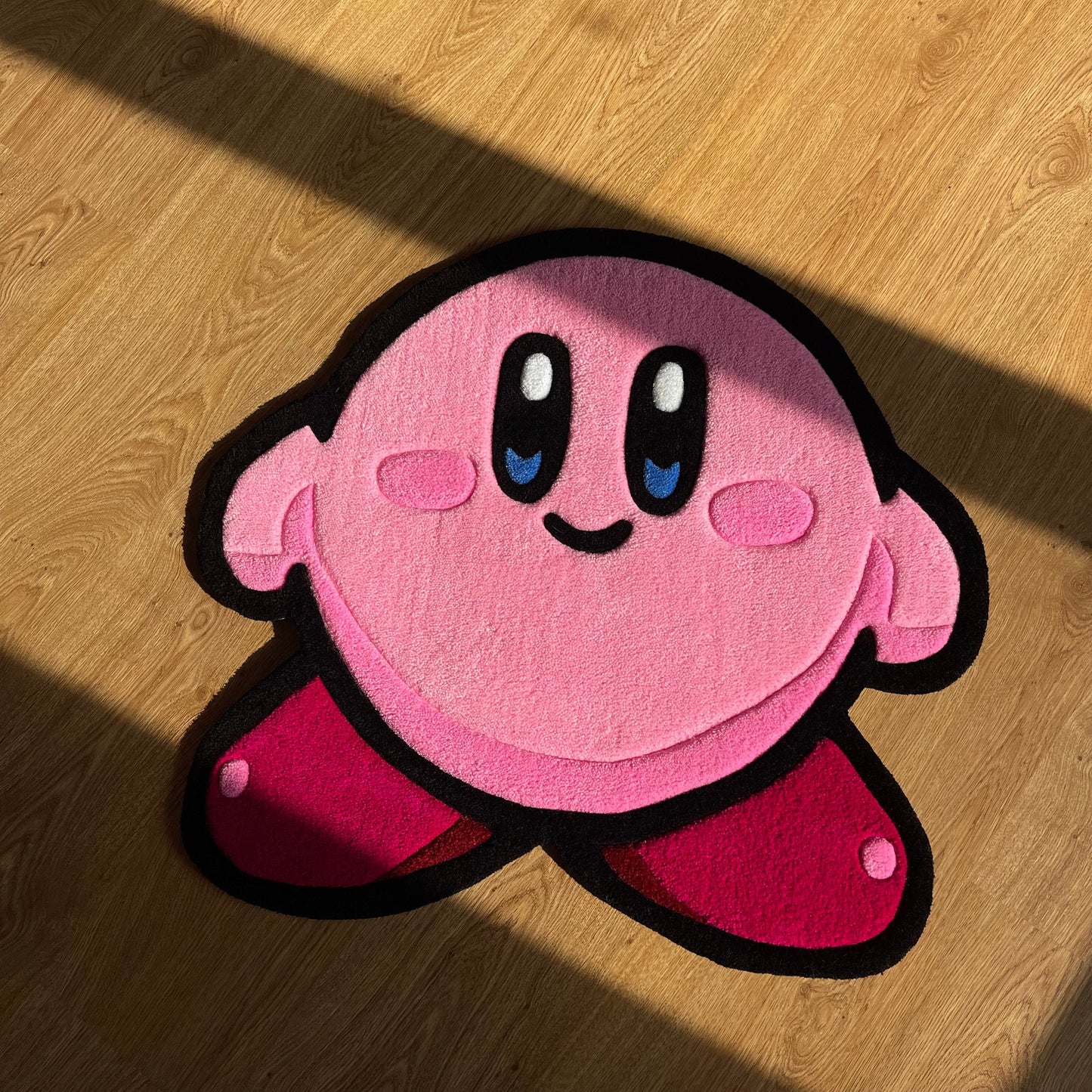 Pink Handmade Tufted Rug Featuring a Cute Cartoon Character - Perfect Birthday Gift for Girls, Kids, Siblings, Friends and Cartoon Lovers