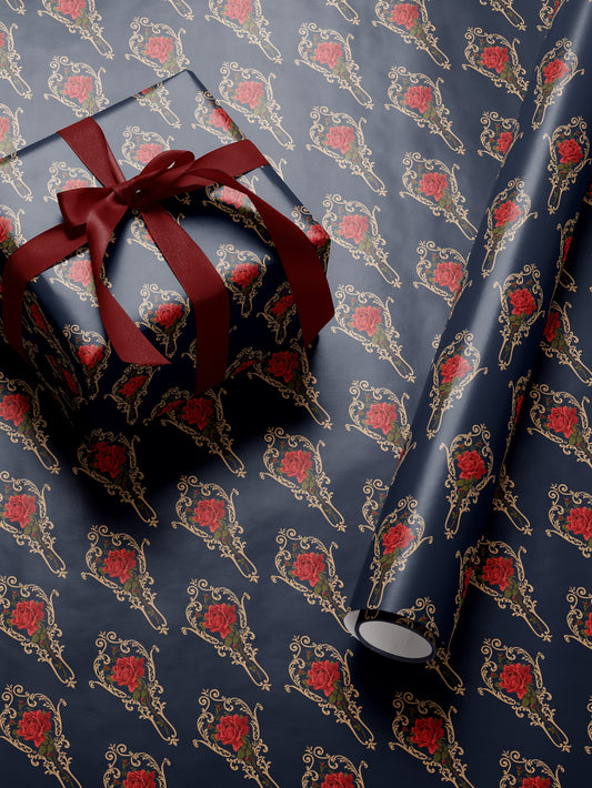 Flower Wrapping Paper Elegant Gift Wrap for Wedding Gift Wrapping Paper Birthday Classic Wrapping Paper Baby Shower Gift Wrap Rose Print
