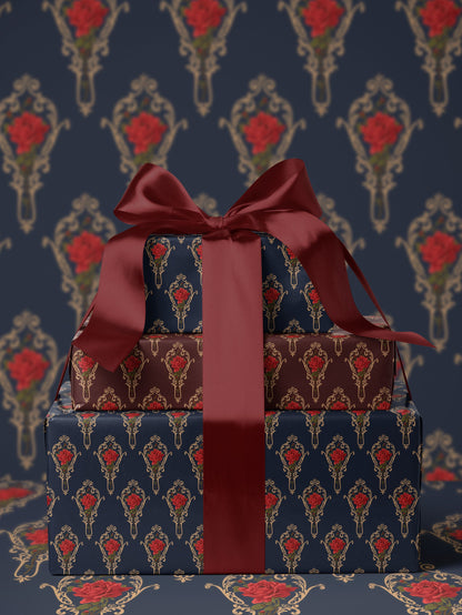 Flower Wrapping Paper Elegant Gift Wrap for Wedding Gift Wrapping Paper Birthday Classic Wrapping Paper Baby Shower Gift Wrap Rose Print