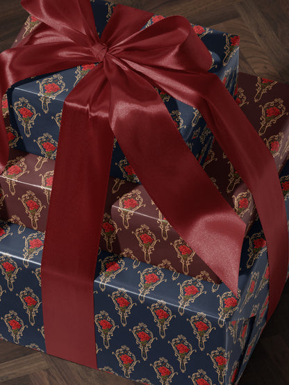 Flower Wrapping Paper Elegant Gift Wrap for Wedding Gift Wrapping Paper Birthday Classic Wrapping Paper Baby Shower Gift Wrap Rose Print