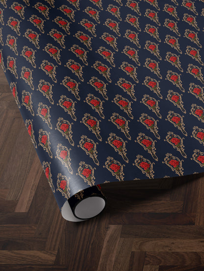 Flower Wrapping Paper Elegant Gift Wrap for Wedding Gift Wrapping Paper Birthday Classic Wrapping Paper Baby Shower Gift Wrap Rose Print