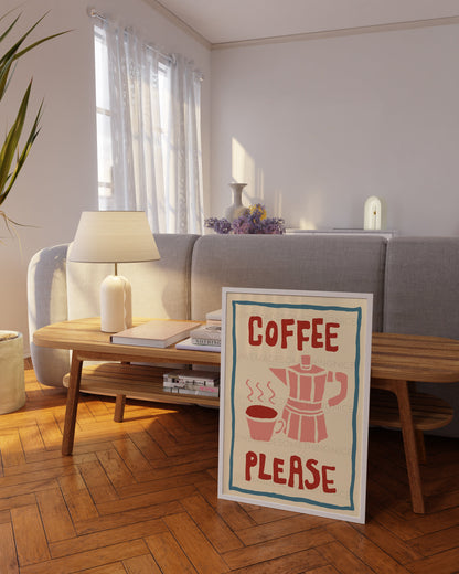 Coffee Poster, Kitchen Art, Kitchen Print, Kitchen Poster, Bar Cart Print, Trendy Wall Art, Retro Wall Art, Coffee Print