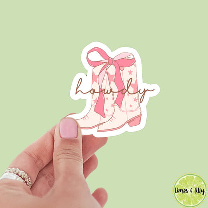 Howdy Cowgirl boots sticker, book stickers, kindle, laptop, bookstagram, spicy romance, bookish sticker, spring, decal, coquette, cowboy