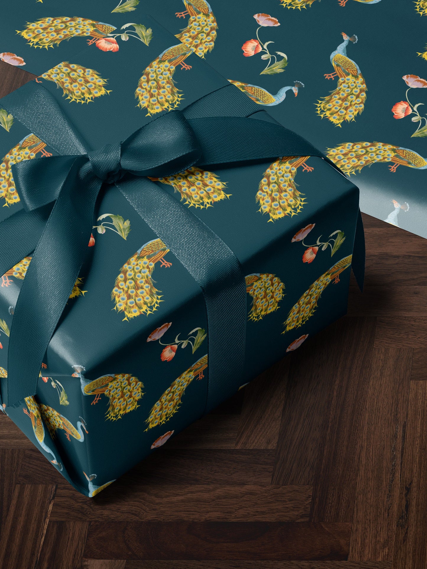 Peacock Gift Wrap Print Peacock Wrapping Paper Wedding Gift Wrap Roll Elegant Gift Wrap Romantic Gift for Her Peacock Feather Pattern