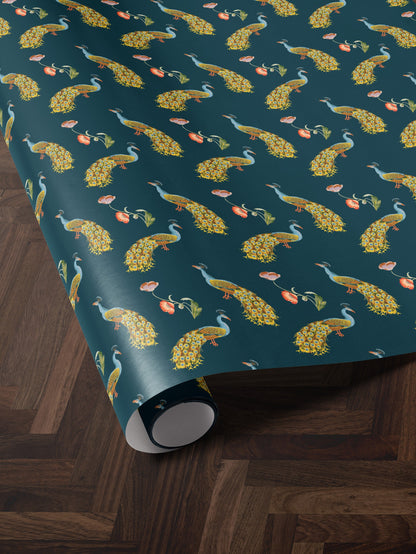 Peacock Gift Wrap Print Peacock Wrapping Paper Wedding Gift Wrap Roll Elegant Gift Wrap Romantic Gift for Her Peacock Feather Pattern