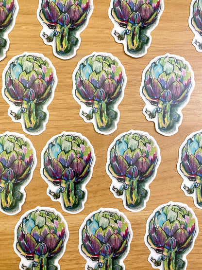 Artichoke Veggies | Vinyl Sticker Decal | Waterproof  Weatherproof | Vegetarian Vegan Sticker