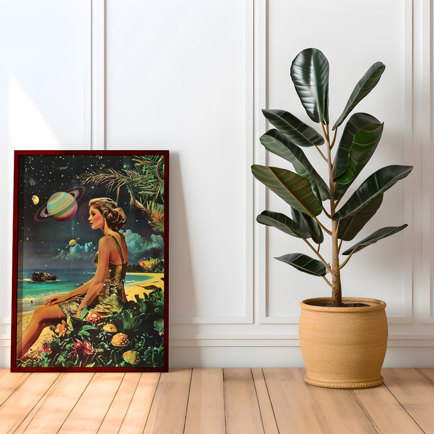 Vintage Vogue Surrealism Styled Magazine Poster, Outer Space Trippy Art, Fashion Magazine Wall Art Print, Vogue Art Print, Psychedelic Art