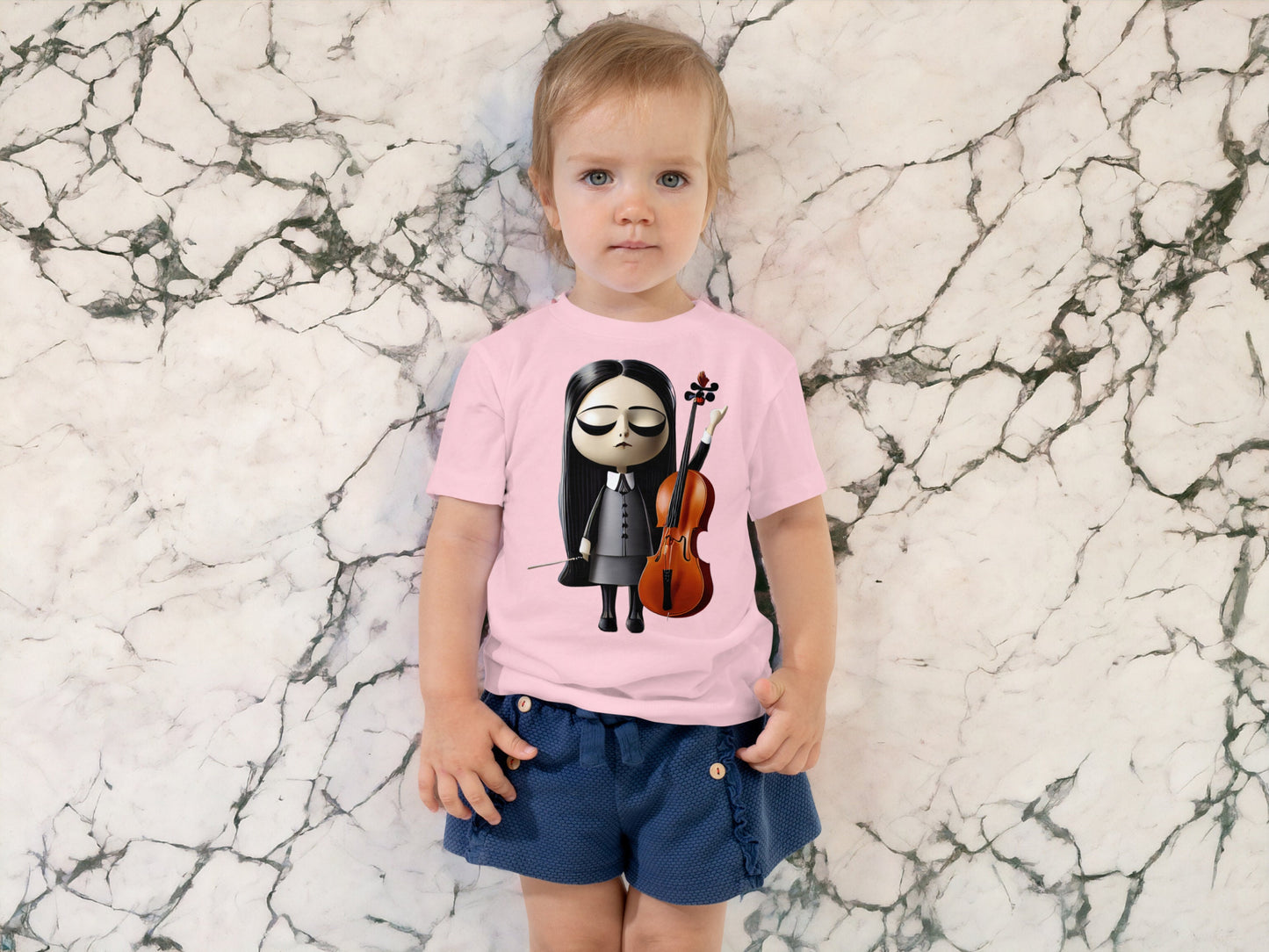 Toddler Wednesday Addams Playing Cello T-Shirt