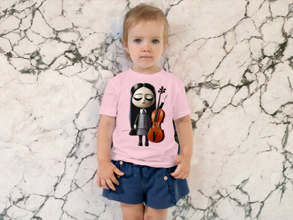Toddler Wednesday Addams Playing Cello T-Shirt