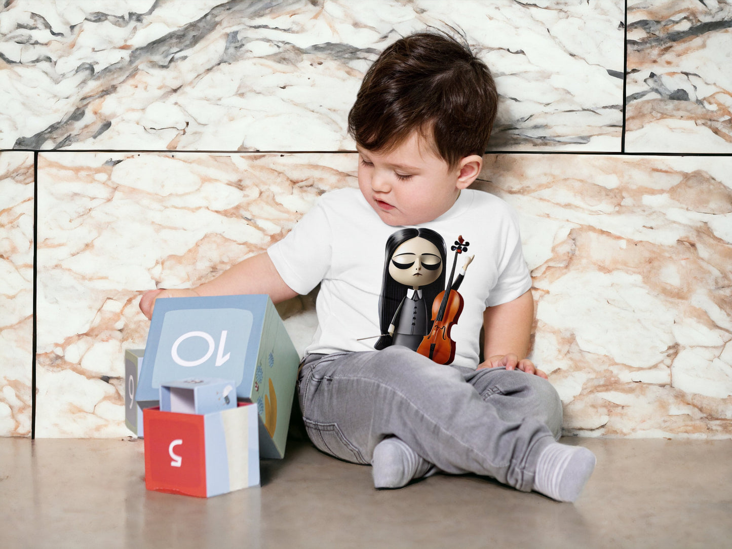 Toddler Wednesday Addams Playing Cello T-Shirt
