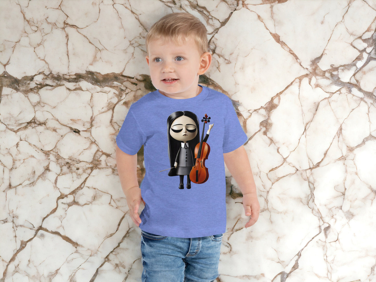 Toddler Wednesday Addams Playing Cello T-Shirt