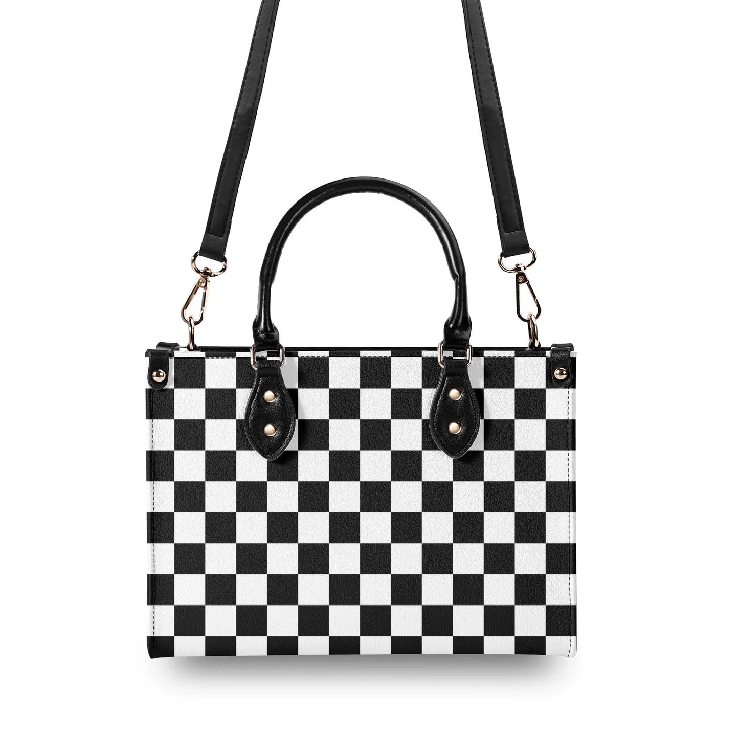 Checkered Purse. Trendy Handbag, Waterproof PU Leather Handbag, Top Handle Vegan Leather, High-quality Crossbody Bag, Shoulder bag