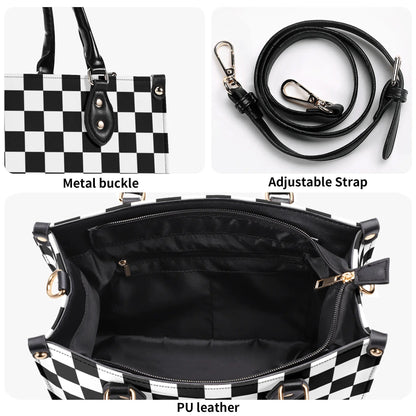 Checkered Purse. Trendy Handbag, Waterproof PU Leather Handbag, Top Handle Vegan Leather, High-quality Crossbody Bag, Shoulder bag